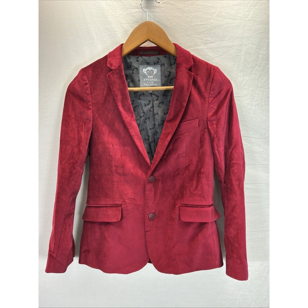 Appaman Fine Tailoring Boys Size 14 Red Velvet Blazer Holiday Party